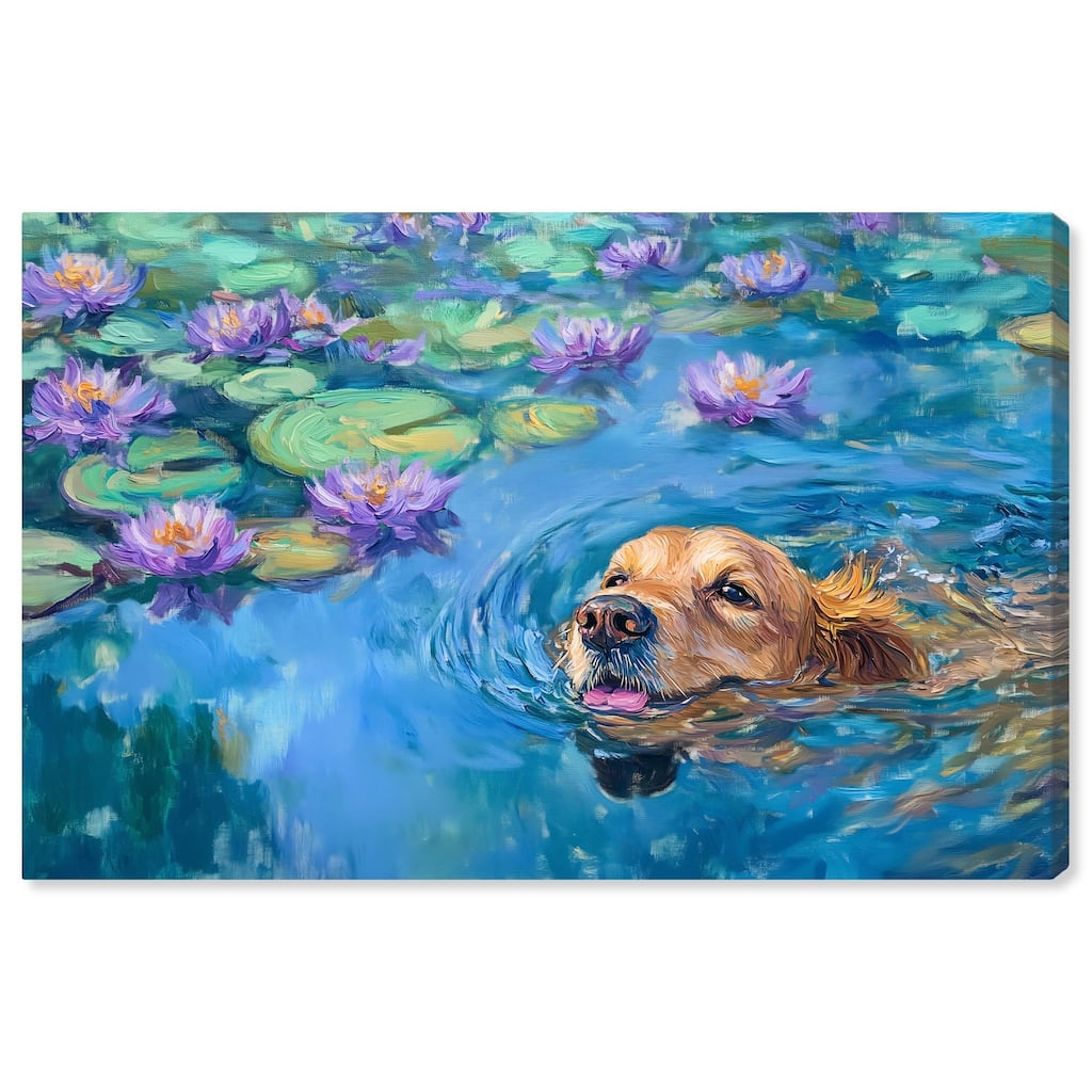 Watery Wag II Canvas by Art Remedy, Gallery Wrapped