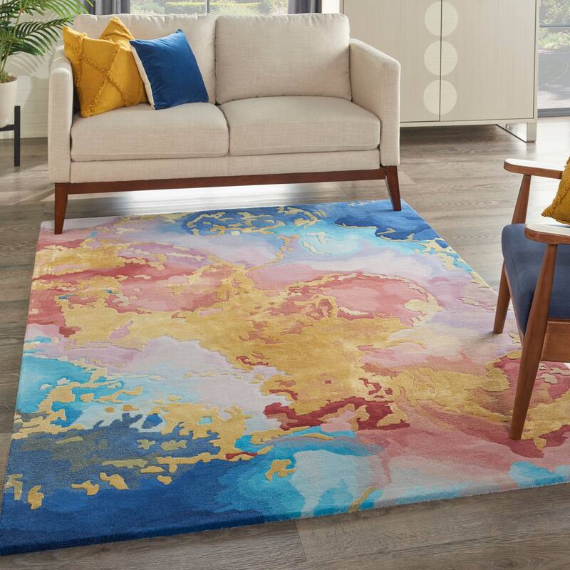 Nourison Prismatic Radiant Carved Modern Abstract Area Rug