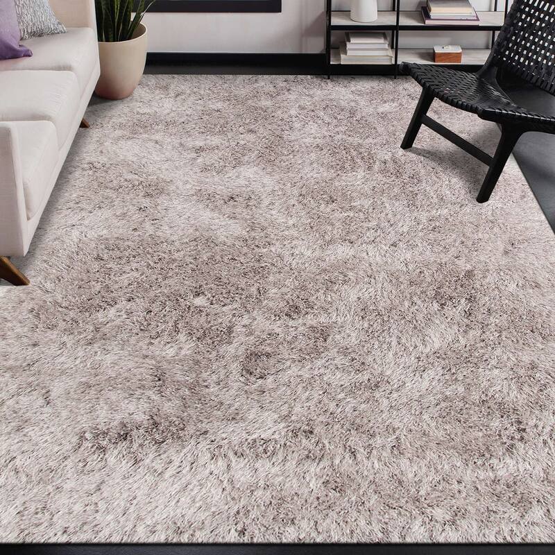 Mila Jade Microfiber Extra Thick 3" Plush Shag Rug - 9' x 13'6" - Light Gray
