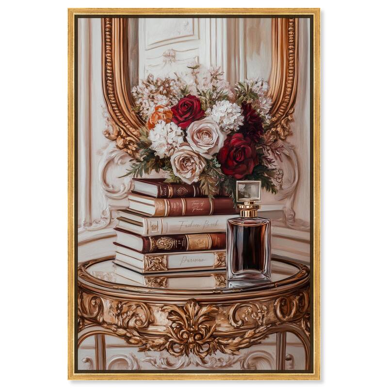 Lovely Mirror Glam Books Canvas by Art Remedy - Gold - 30" x 45"