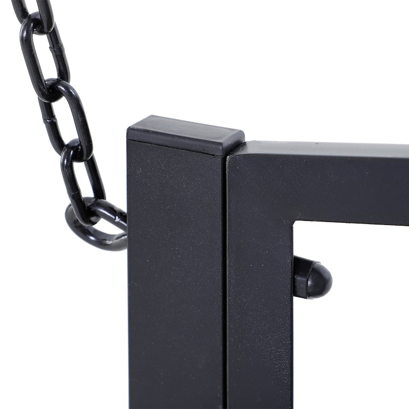 23.5 in. W 2-Seat Steel Porch Swing in Black