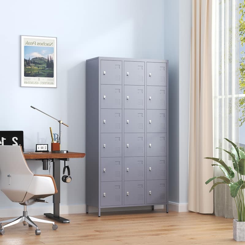 18 Door 72"H Metal Lockers With Lock