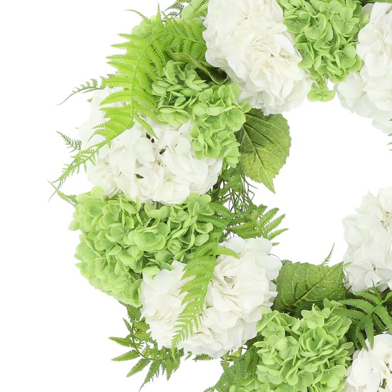 24" Hydrangea Wreath with Ferns