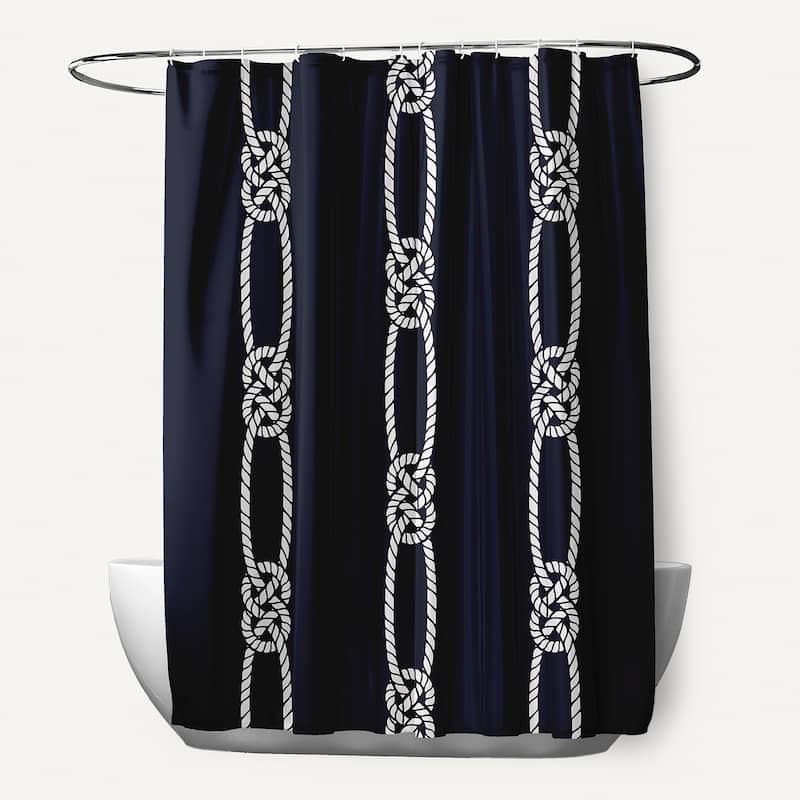 Tom Foolery Stripe Print 71x74-inch Shower Curtain - Navy