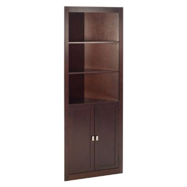 Shop Espresso Corner Bathroom Linen Cabinet With Shelves Free