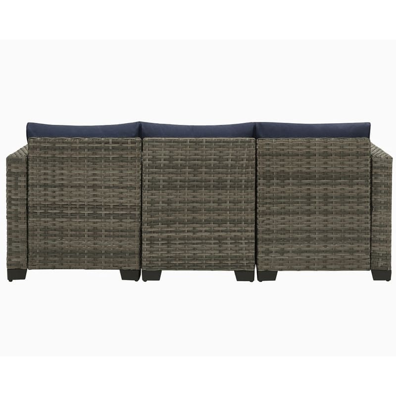 6-Piece Outdoor Wicker Sectional Sofa Set With Cushions And Coffee Table