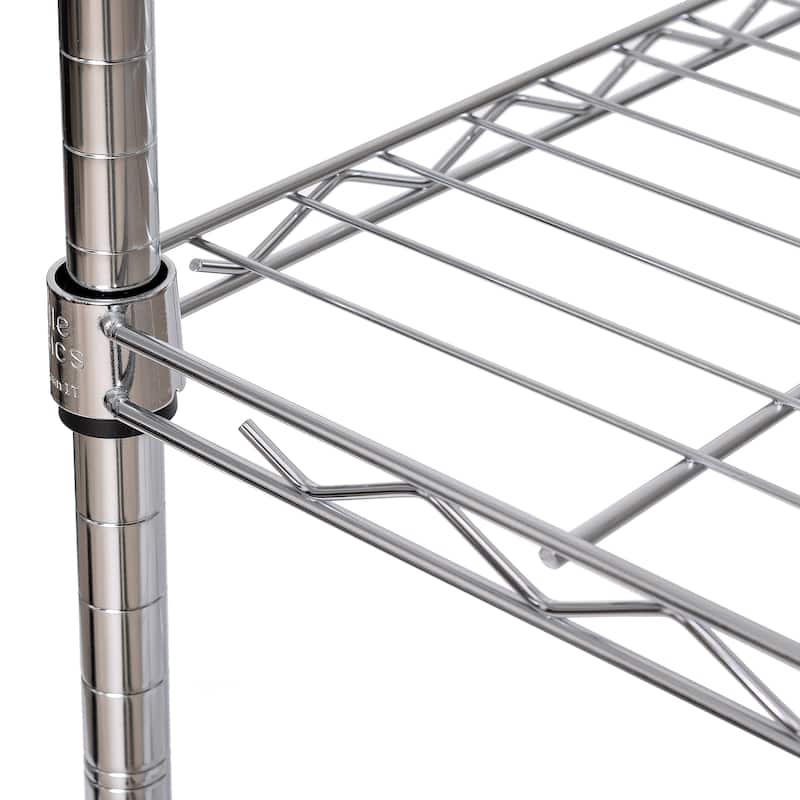 Seville Classics 5-Tier Steel Wire Shelving with Wheels, 30" W x 14" D x 60" H