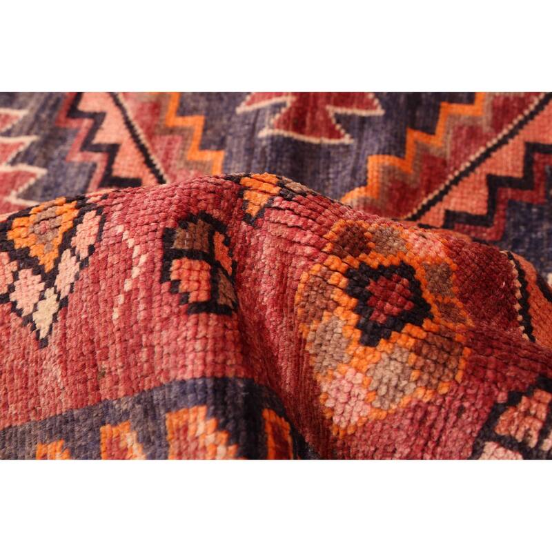 ECARPETGALLERY Hand-knotted Melis Vintage Dark Red Wool Rug - 6'3 x 7'10