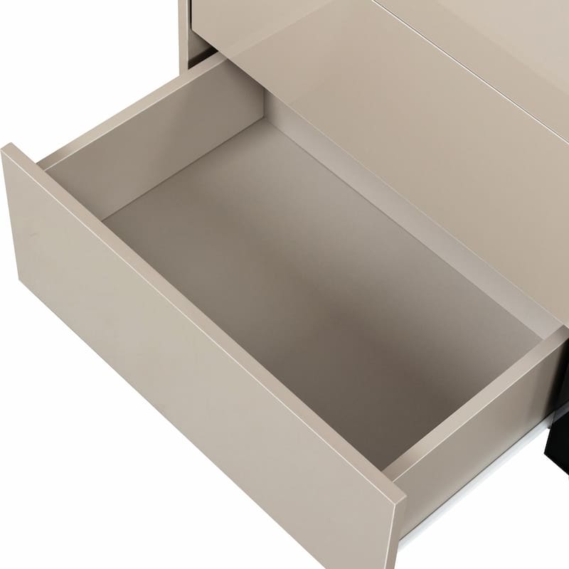 Bluetooth-Controlled 6-Drawer Dresser with Toughened Glass and Arc-Corner Design