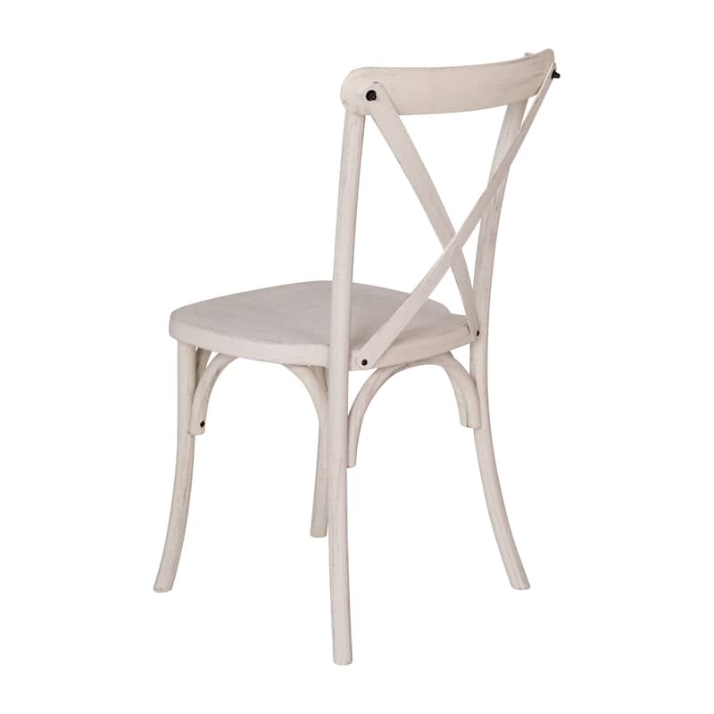 Modern Resin Stacking Cross Back Dining Chairs (Set of 2)