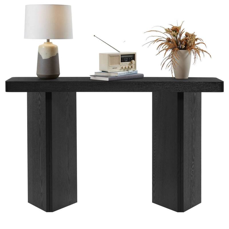 50" Modern Console Table Entryway Sofa Table with Solid Oak Wood Veneer - 49.21"L x 13.78"W x 30.31"H