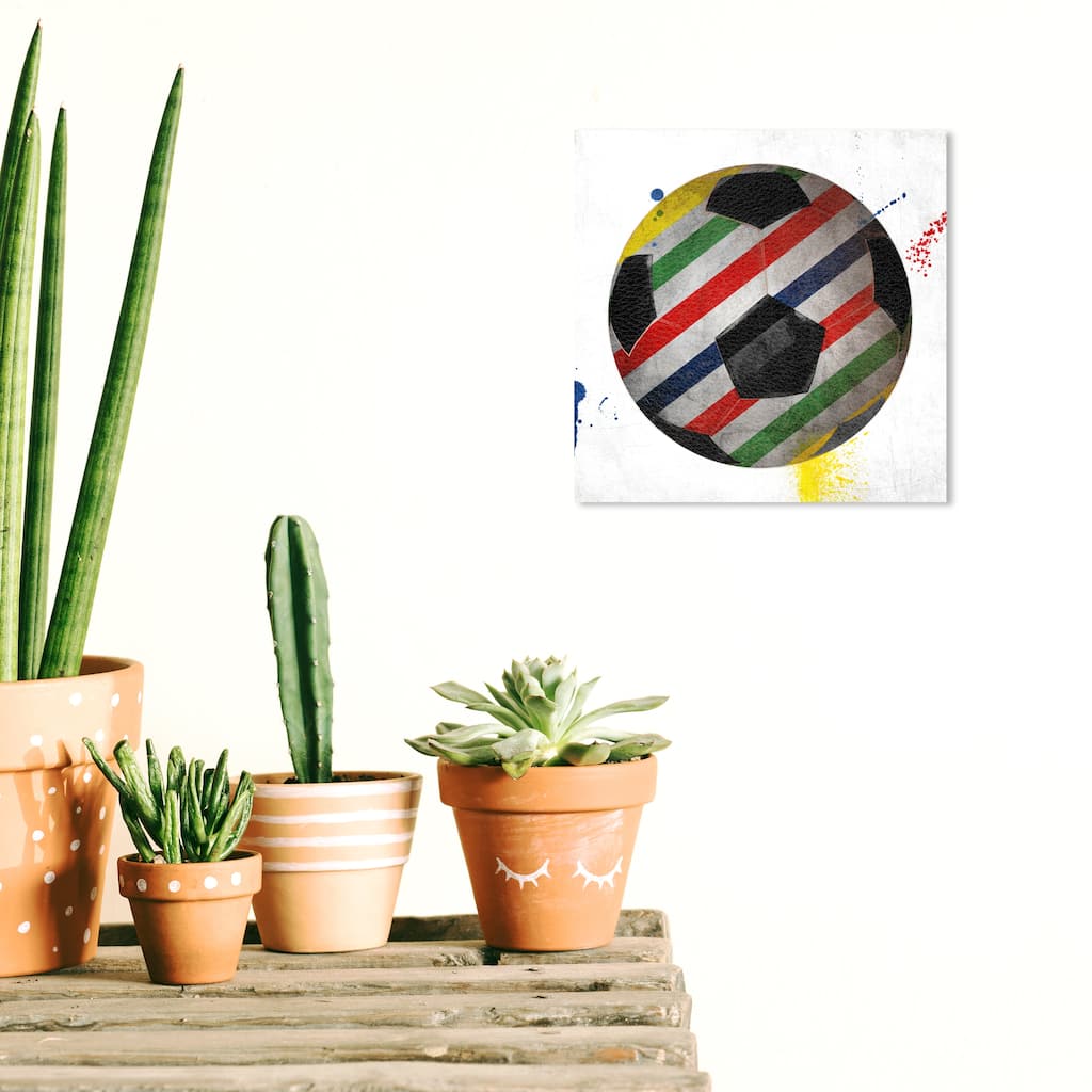 Wynwood Studio Prints Sports and Teams Soccer Design Boldness White and Modern & Contemporary Wall Art Canvas Print