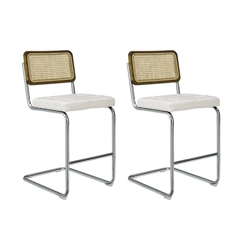 Art Leon Rustic Upholstered Counter Height Bar Stools (Set of 2)