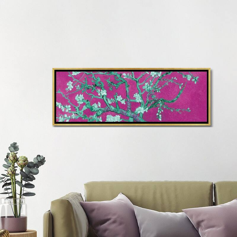 iCanvas "Almond Blossom On Magenta" by Vincent van Gogh Framed Canvas Print