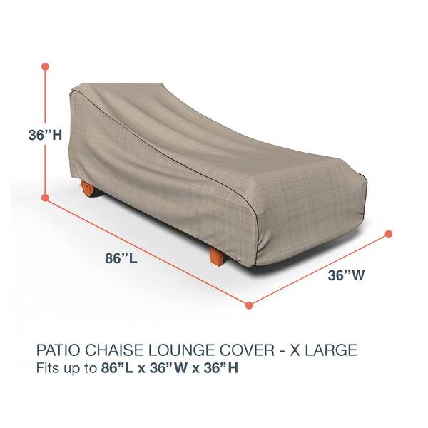 dimension image slide 4 of 7, Budge StormBlock? Mojave Black Ivory Patio Chaise Lounge Cover Multiple Sizes