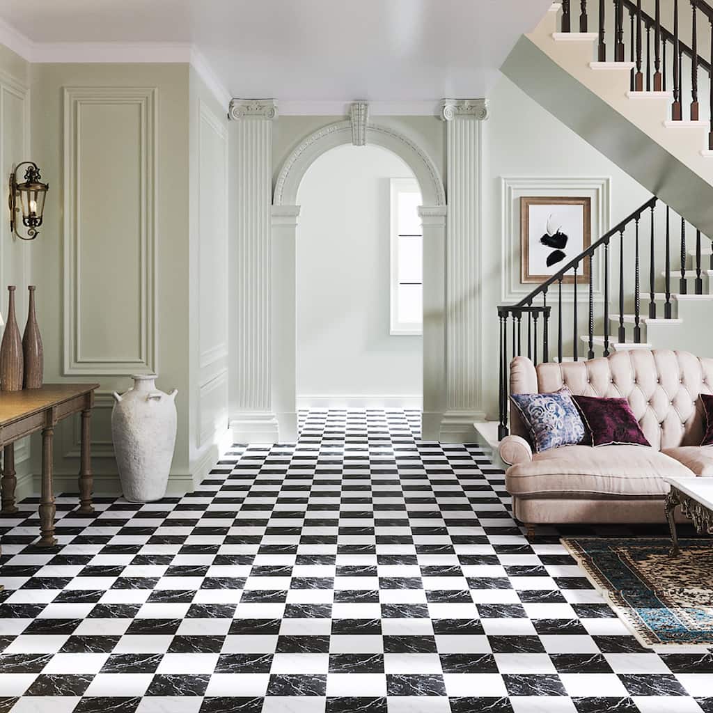 Merola Tile Merzoni Checker Ruzzini 17-7/8" x 17-7/8" Porcelain Floor and Wall Tile