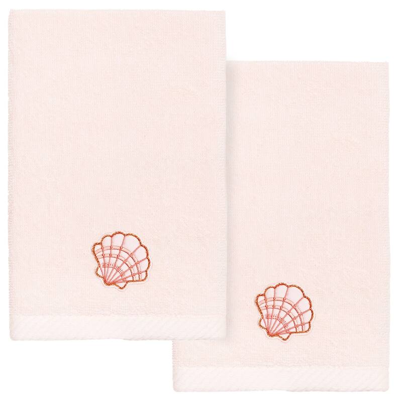 Authentic Hotel and Spa Shell Row Fingertip Towel Set - Blush