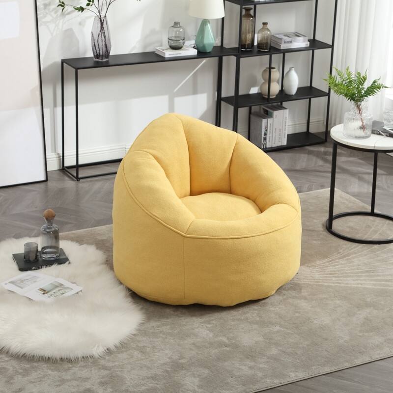 Compressed Foam Bean Bag Chair with Footrest - Plush Lounger for Modern Living Spaces