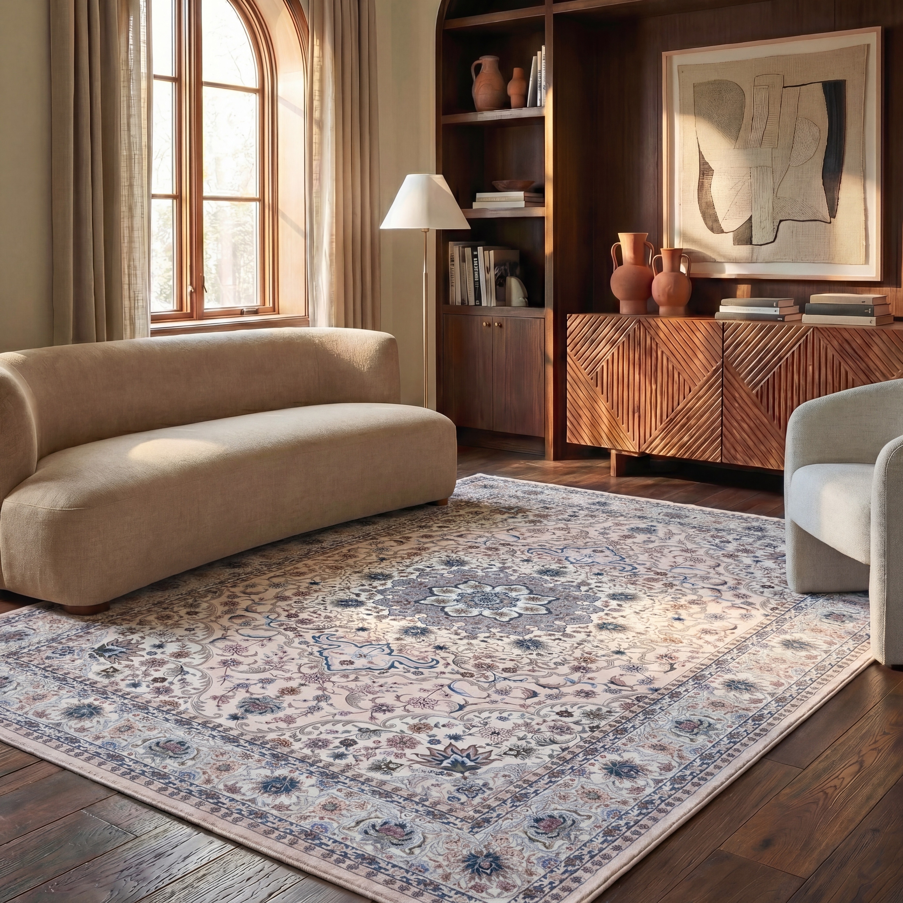 SAFAVIEH Tucson Machine Washable Slip Resistant Koidula Traditional Rug