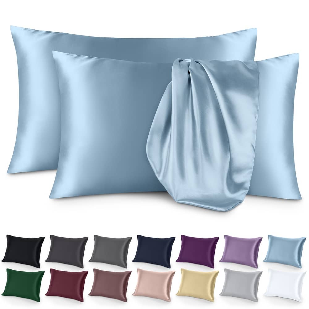 Bare Home Poly Satin Pillowcase Set for Hair and Skin (Set of 2)