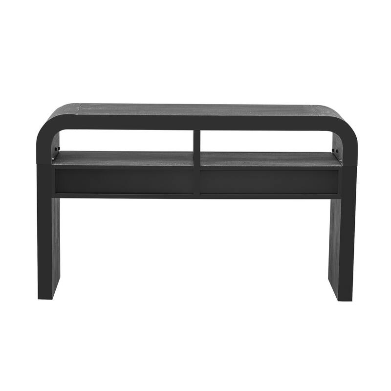 Curved Console Table Sofa Table Entrance Table with 2 Large Drawers for Living Room Hallway Entryway
