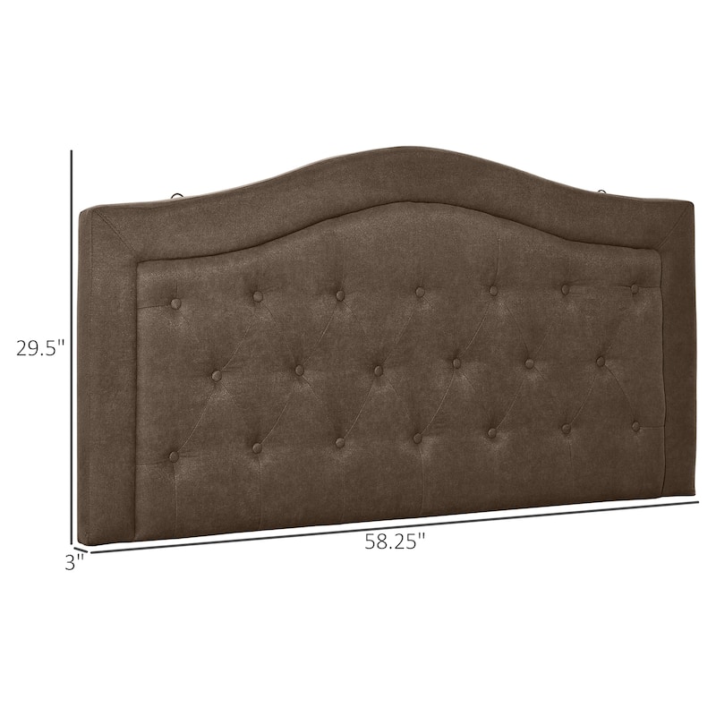 HOMCOM Upholstered Headboard, Button Tufted Bedhead Board, Home Bedroom Decoration for Full-Sized Beds