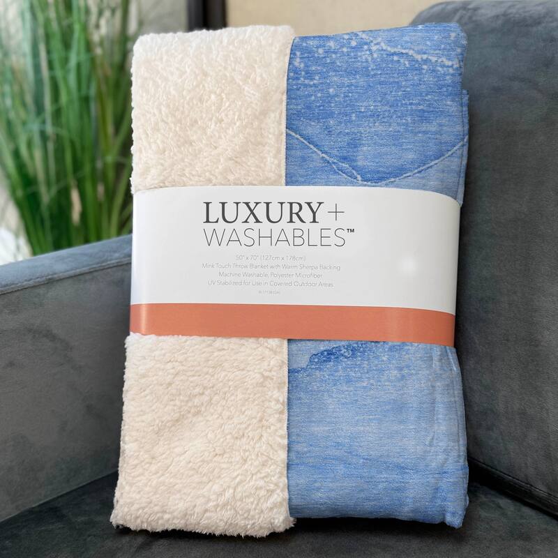 Premium Machine Washable Modern Abstract Sherpa Throw Blanket