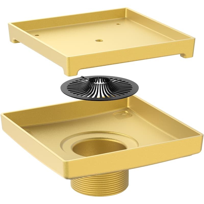 Ebbe America ETID-6 Rough-In 6" Legacy Shower Drain - Champagne Gold