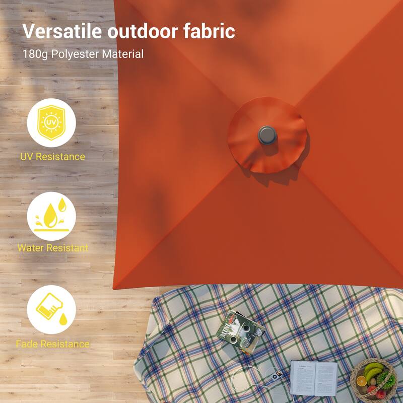 BONOSUKI 6.5x6.5Ft Patio Market Umbrella Weather-Resistant Frame