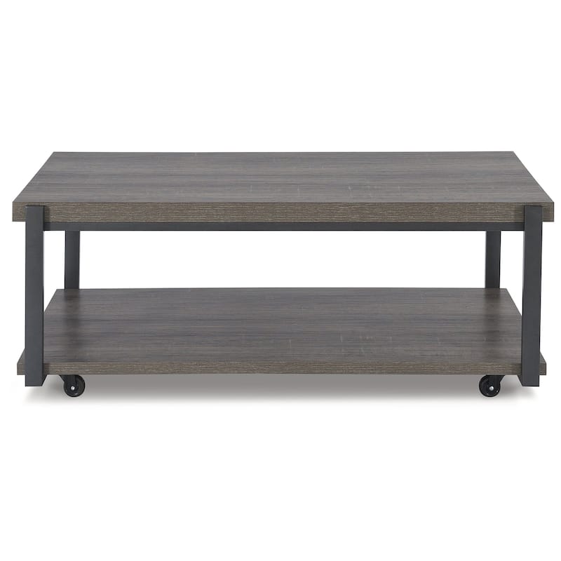 Signature Design by Ashley Wilmaden Gray/Black Table (Set of 3) - 47.63"W x 25.5"D x 18"H