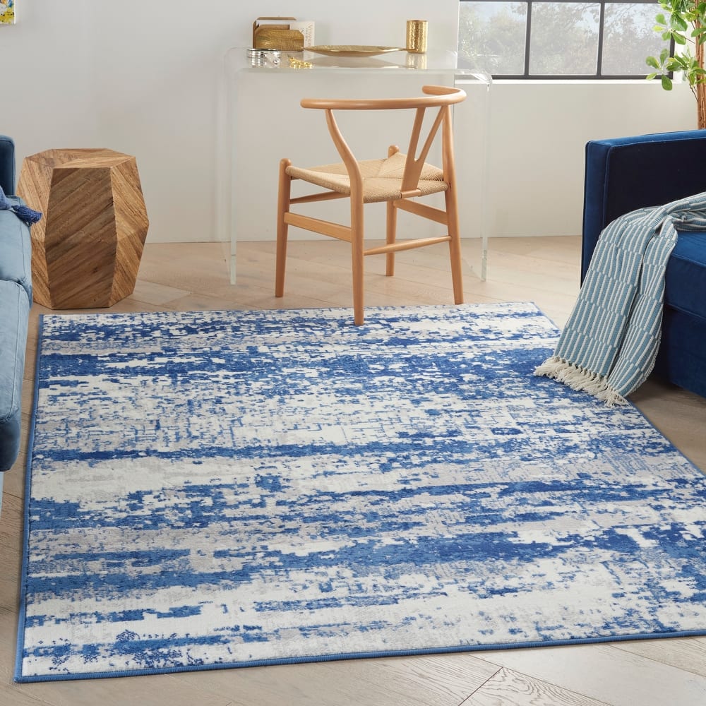 Nourison Whimsicle Modern Abstract Ivory Navy Area Rug
