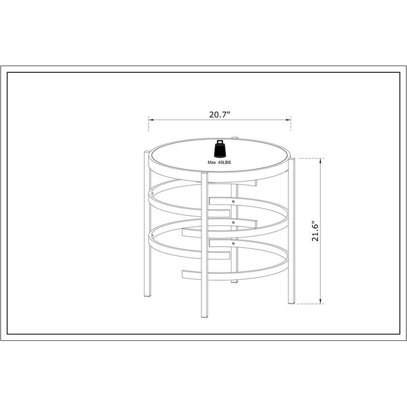 Elegant Pandora Sintered Stone End Table, Darker Gray Small Coffee Table