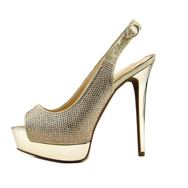 jessica simpson gold platform heels