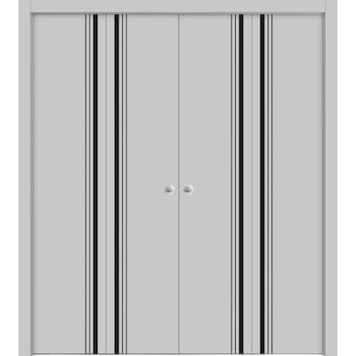 Double Bi-fold Doors Planum 0011 Grey Matte with Sturdy Tracks