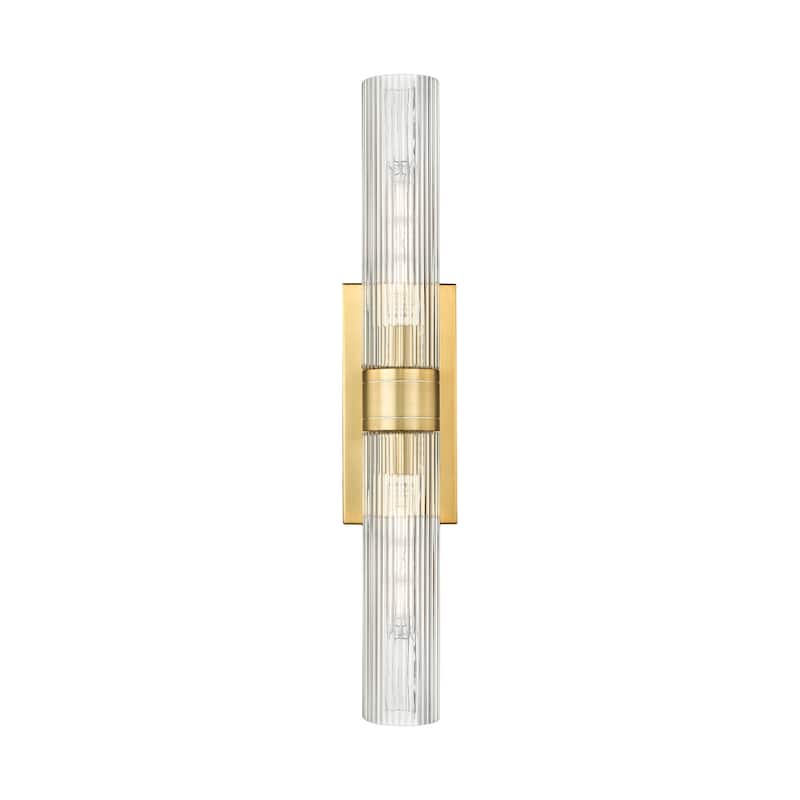 Innovations Lighting 617-2W-3-24 Ballston Urban Vanity Ballston Urban - Satin Gold / Striped Clear