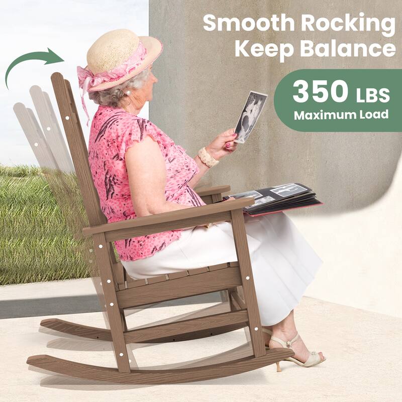 HDPE Outdoor Patio Rocking Plastic Adirondack Chair