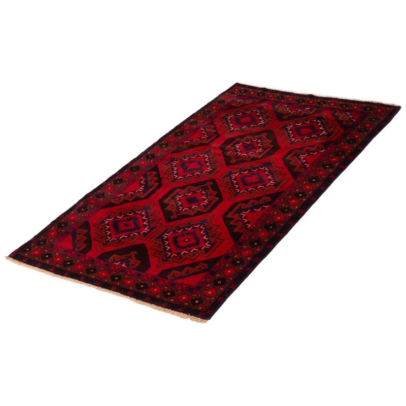 ECARPETGALLERY Hand-knotted Teimani Red Wool Rug - 3'8 x 6'4
