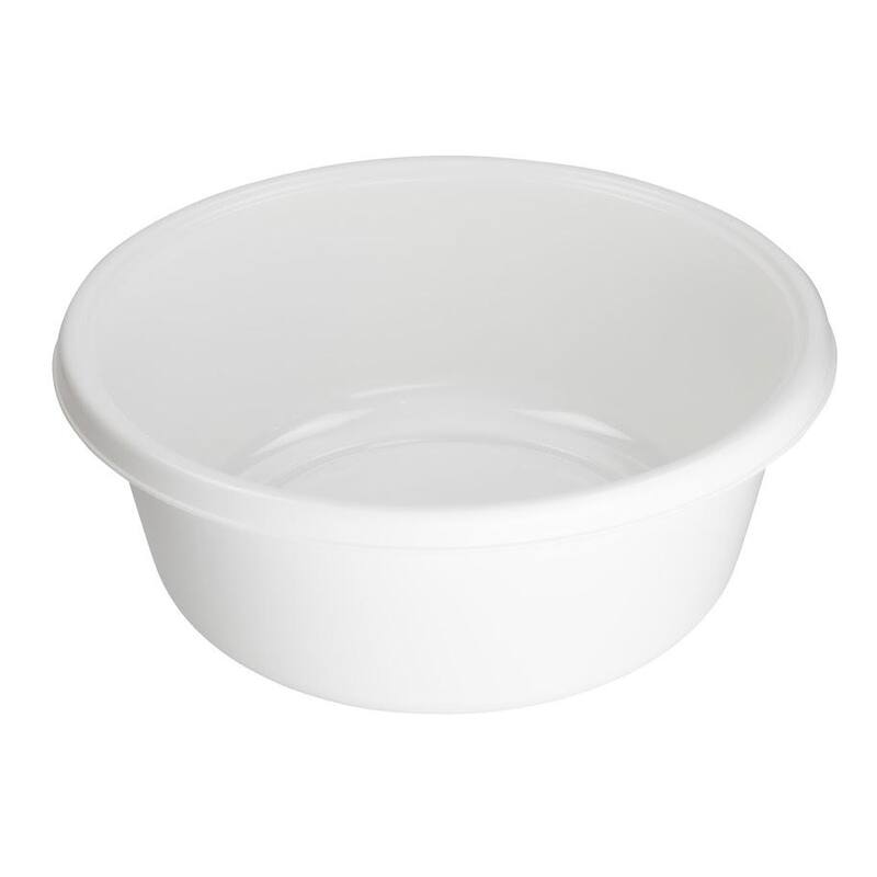 YBM Home Large Round Plastic Wash Basin - White