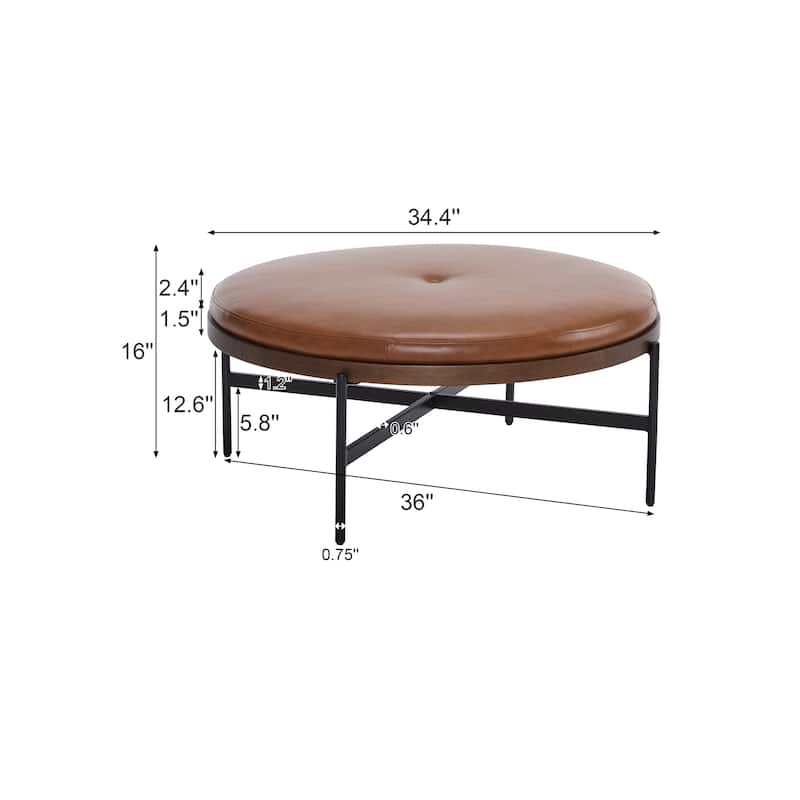 Christopher Knight Home - Sunfay Round Cocktail Ottoman for Modern Living Spaces