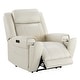 preview thumbnail 50 of 51, Leo Dual Motor Genuine Leather Power Recliner With Power Headrest
