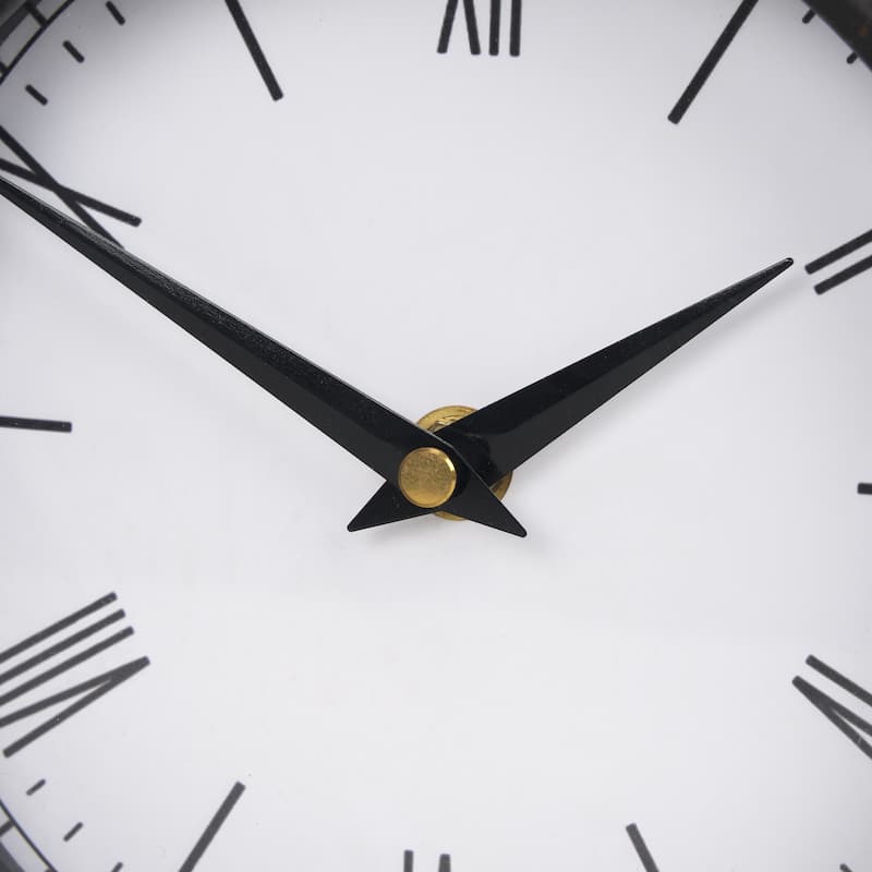 Raisa Black w/ Gold Antiquing Metal Table Clock - 3.1L x 1.3W x 3.1H
