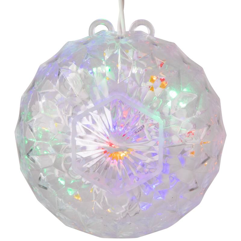 6" LED Multi-Color Hanging Crystal Sphere Outdoor Christmas Decoration