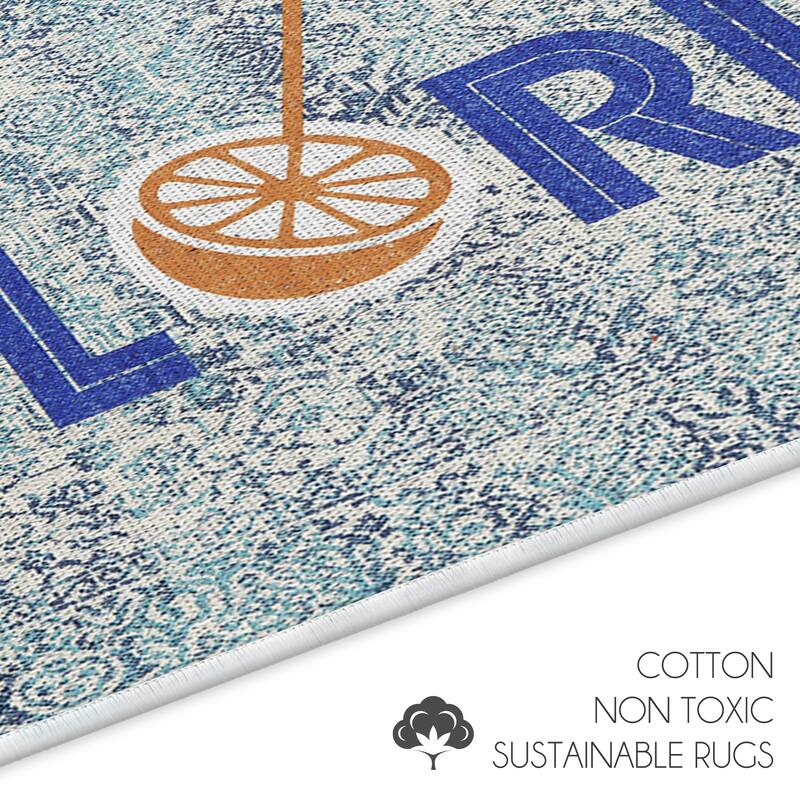 SussexHome Non-Skid Ultra-Thin Area Rugs for Laundry Room, Entryway, Bathroom and Kitchen - Washable Multipurpose Floor Mat