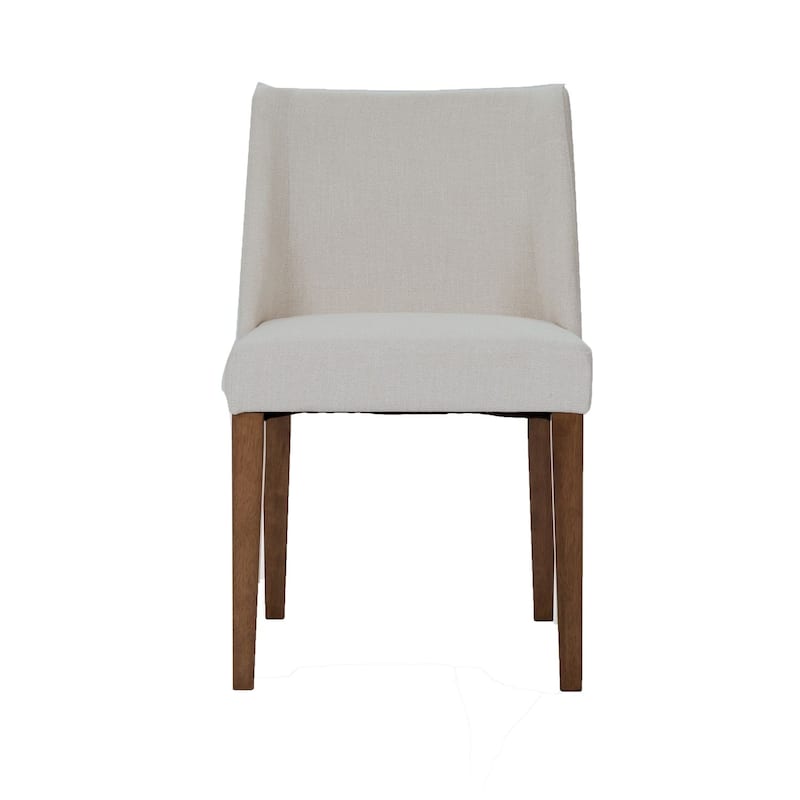 Space Savers Dining Chairs Set Walnut and Linen Upholstery 2 Piece - Various Colors