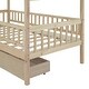preview thumbnail 7 of 8, Twin Size Wooden House Bed, Platform Bed Frame with 2 Storage Drawers & Roof Design, for Kids, Girls, Boy, Teens, Natural
