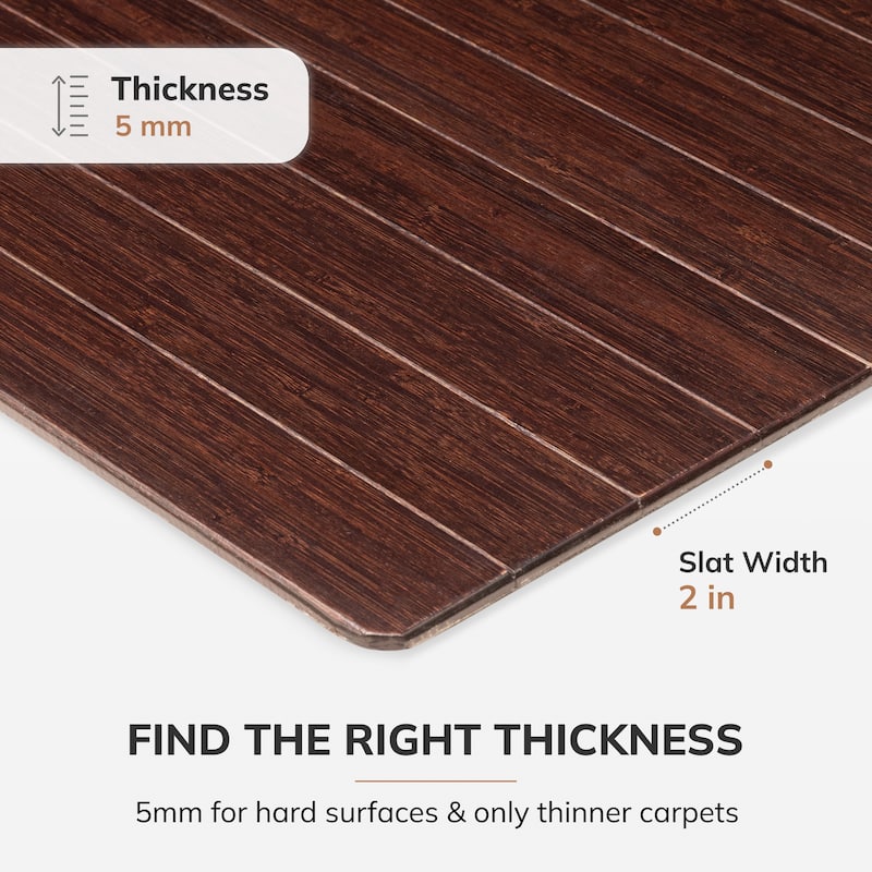 Eco Bamboo Standard Rectangular Cherry Chair Mat (42 x 48)