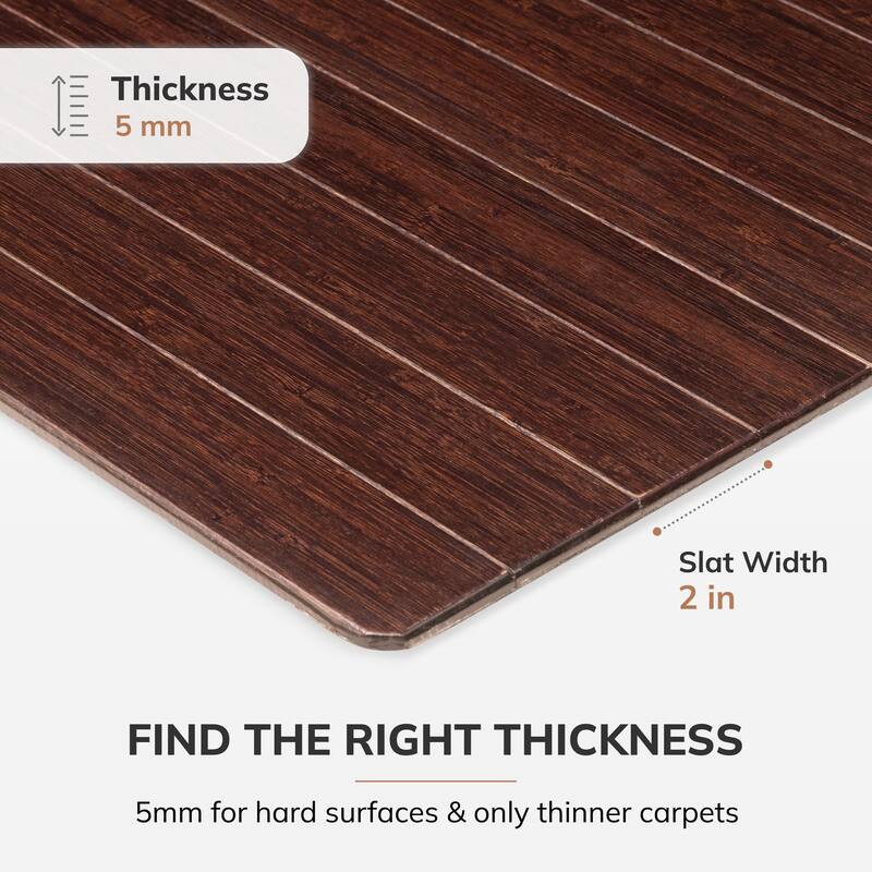 Eco Bamboo Standard Rectangular Cherry Chair Mat (52 x 48)