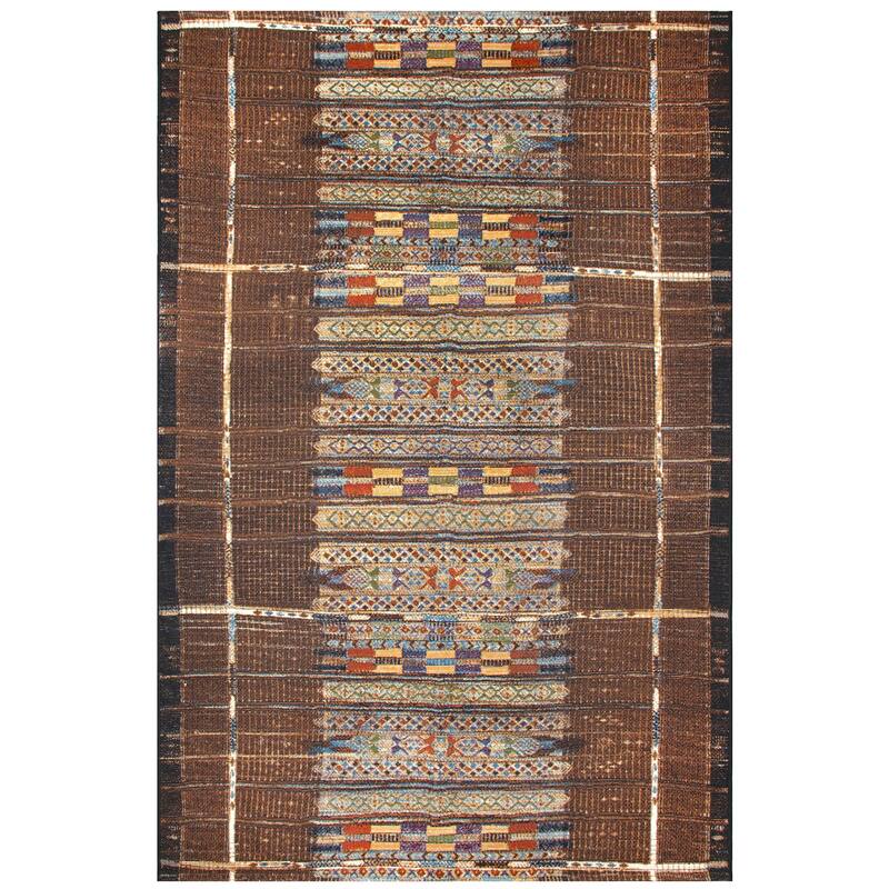 Liora Manne Marina Tribal Stripe Indoor/Outdoor Rug - 8'10" x 11'9" - Brown