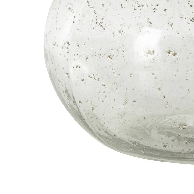 Glass Speckled Vase with Brown Accents - Clear - Roche River Decor