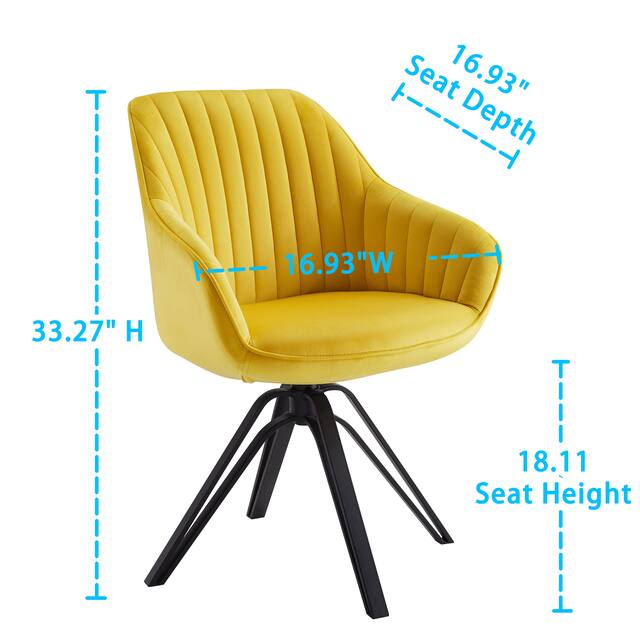 Art Leon Classical Swivel Office Accent Arm Chair with Golden Legs